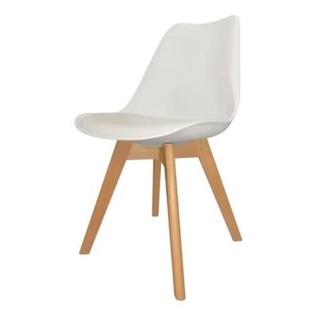 SILLA TULIP BLANCA ASIENTO PLAST PATAS MADERA